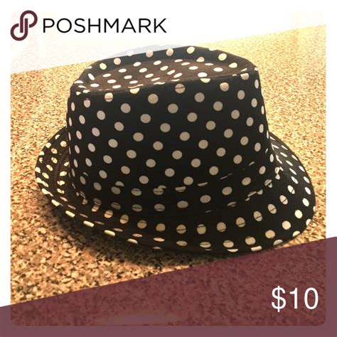 Ladiesgirls Fedora Hat Fedora Hat Black White Polka Dots Size Smmed