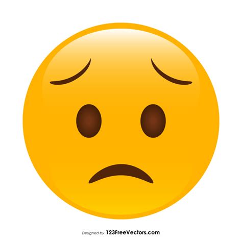 Worried Face Emoji Icons Vector
