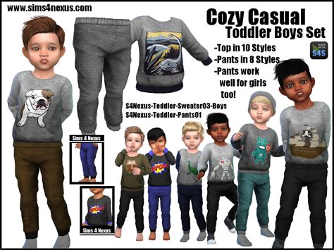 Cozy Casual Toddler Boys Set Original Content Sims 4 Nexus Sims 4