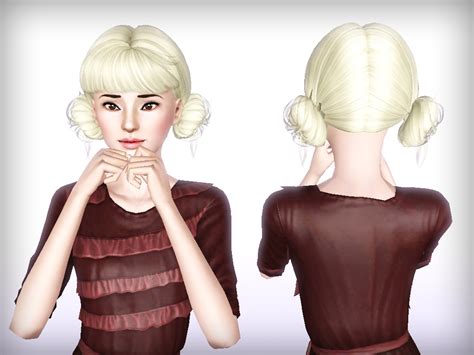 Double Buns Skysimss Hairstyle 109 Retextured By Forever And Always