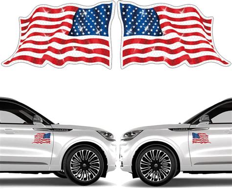 2 Pack Reflective American Flag Magnet For Car Waterproof