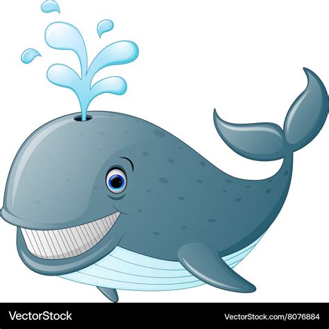 Cute Cartoon Whale Royalty Free Vector Image Vectorstock