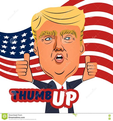 Download August 03 2016 Donald Trump Thumb Up Cartoon