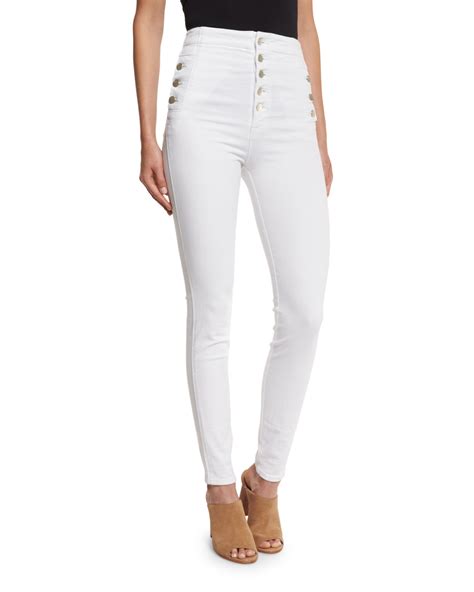 J Brand Natasha High Waist Skinny Jeans White