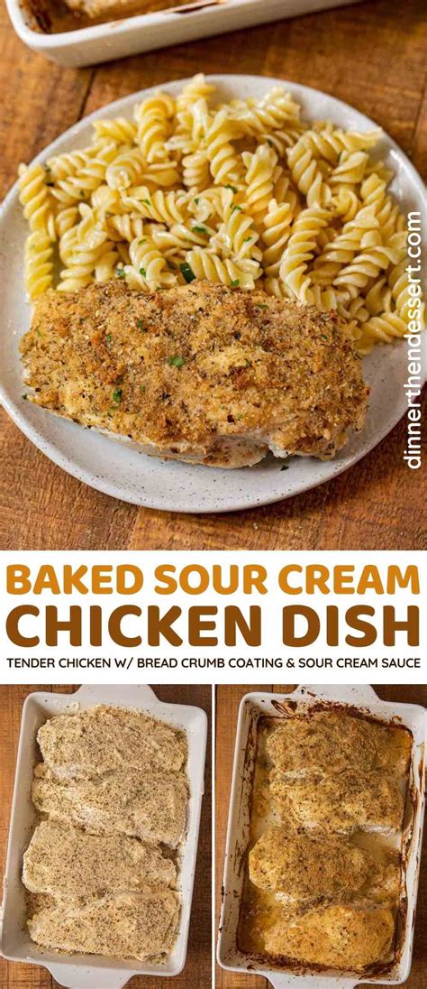 Sprinkle crumb mixture over the chicken. Baked Sour Cream Chicken Recipe - Dinner, then Dessert