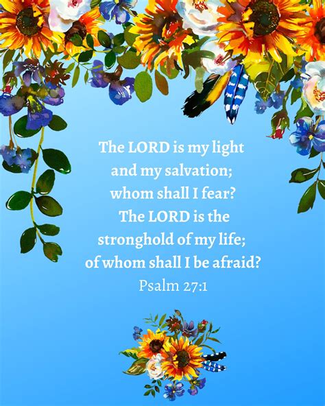 Psalm Bible Verse Wall Art The Lord Is My Light Etsy