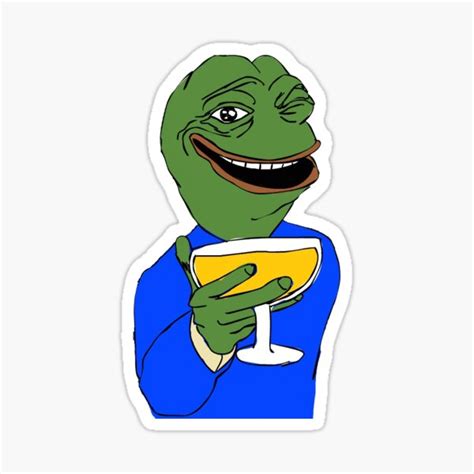 Cheers Frog Pepe Sticker By Donutempire Redbubble
