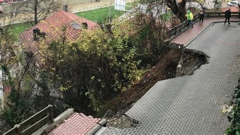 Zonguldak ta heyelan Hastane yolu çöktü Tanı Merkezi kapatıldı