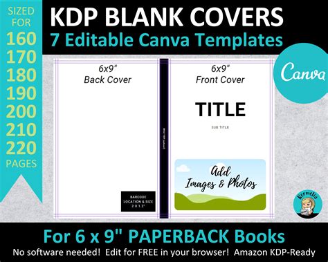 Canva 6 X 9 Kdp Paperback Cover Templates Editable Etsy