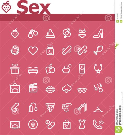 Sex Icon Set Stock Vector Illustration Of Playmate Line 38375662