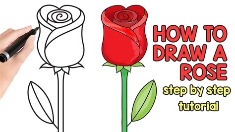 How To Draw A Rose Step By Step Drawing Tutorial Youtube