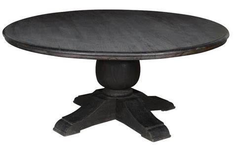 60 Round Dining Table Solid Mango Wood Distressed Black Espresso