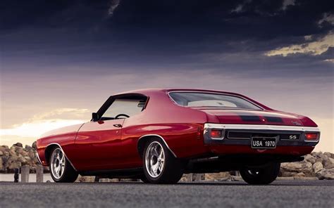 Download Wallpapers Chevrolet Chevelle Ss 1965 Classic Car Red