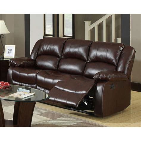 Furniture Of America Roberts Transitional Bonded Leather Recliner Sofa