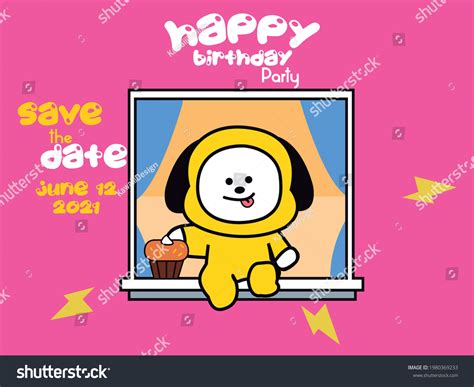 This Cute Bt21 Birthday Card Will Brighten The Royalty Free Stock