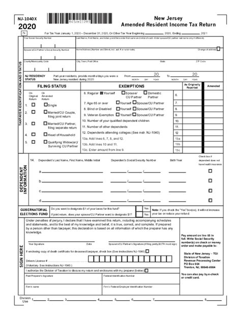 1040 Nj State Form Fill Out And Sign Online Dochub