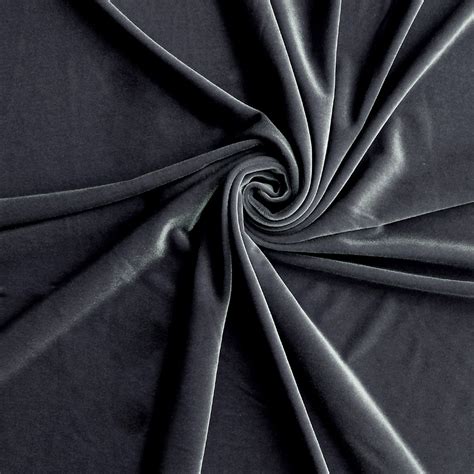 Medici Stretch Velvet Fabric Gray 25 yard bolt - Fabric Direct