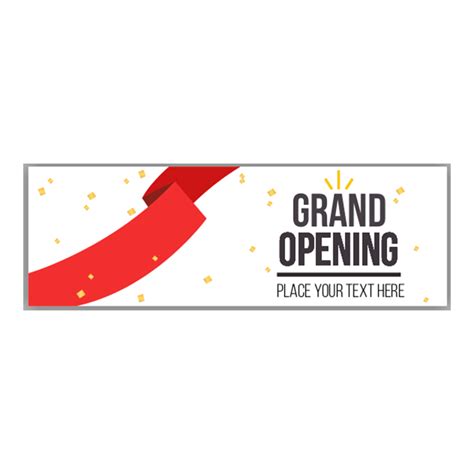 Custom Grand Opening Banner With Red Ribbon Valle Signs And Awnings