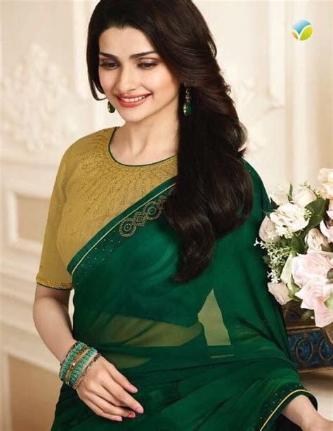 prachi desai style royal designer saree in green colour shahi fits
