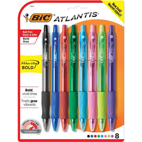 Bic Atlantis Velocity Bold Retractable Ballpoint Pen Bold Point 16mm