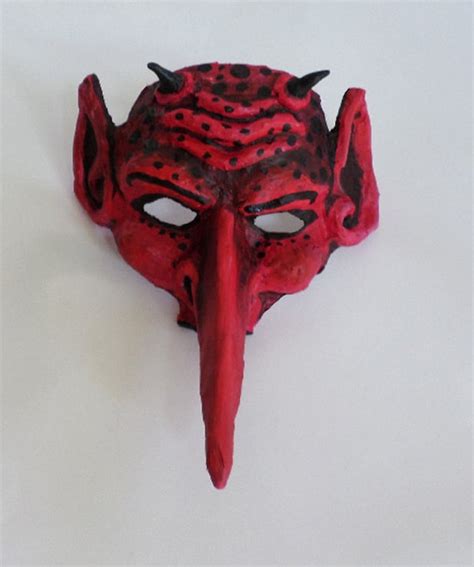 Long Nose Devil Mask Demon Mask Red Devil Paper Mache