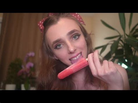 ASMR LICKING EATING POPSICLES Close Up YouTube