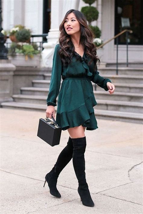 over the knee boots outfit cocktail dresses for winter cocktail dresses knee high boot