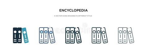 het pictogram van encyclopedia in verschillende illustratie van de stijlvector twee gekleurde en