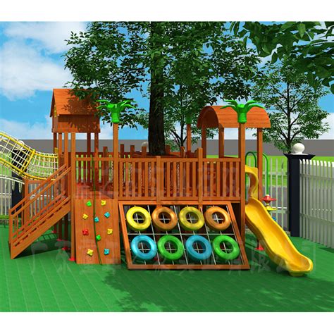 Preschool Outdoor Children Slide Commercial Wood Playground Outdoor