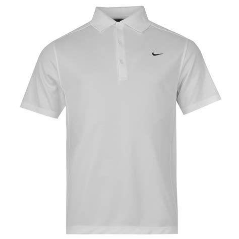 Nike Solid Golf Polo Shirt Mens White Collared T Shirt Top Ebay