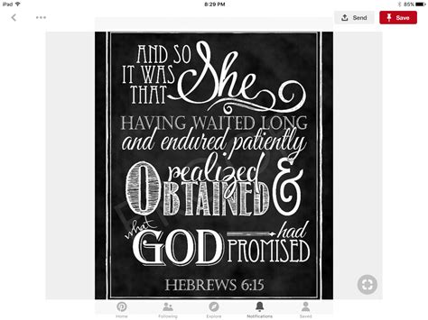 Hebrews 6 15 Gods Promises Art Quotes Chalkboard Quote Art Promises