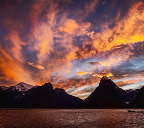 Landscape Mountain Sunset Lake Clouds Wallpapers Hd