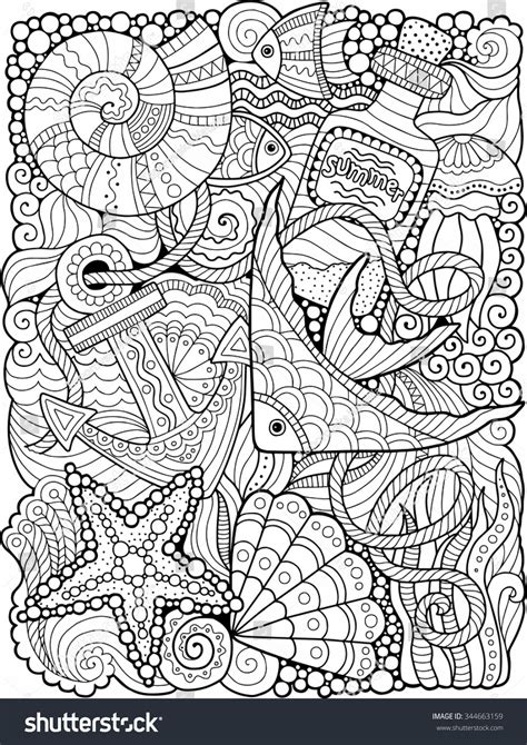 Signup to get the inside scoop from our monthly newsletters. Vector Coloring Book Adult Summers Sea Stock Vector ...
