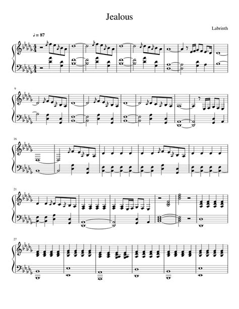 Jealous Labrinth Piano Accompaniment Sheet Music For Piano Download Free In Pdf Or Midi