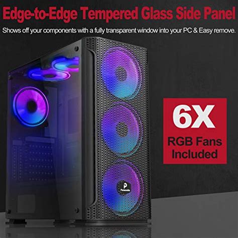 Pansonite Mesh Black Airflow Atx Mid Tower Chassis Pc Gaming Case With