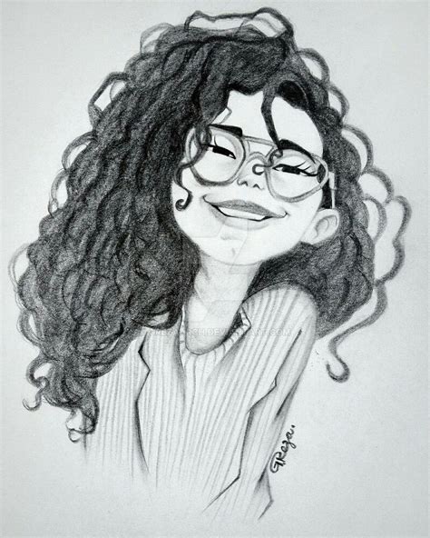 Pin By Ale Debian On Tattoooo Curly Hair Drawing Girl Drawing Pictures Curly Girl Hairstyles