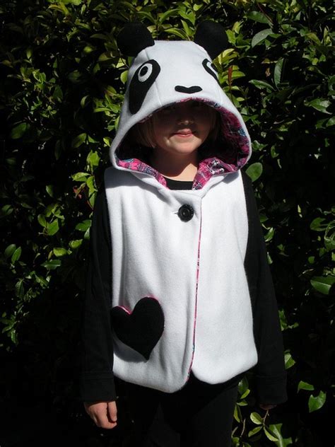 Chaqueta Oso Panda Panda Hoodie Panda Costumes Hoodie Vest Black And