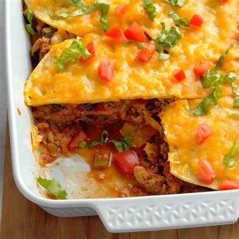 turkey and black bean enchilada casserole recipe how to make it taste of home