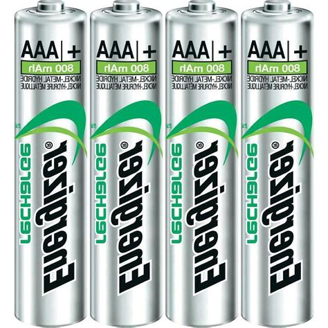 4ct Energizer Rechargeable Aaa Batteries Nimh 800 Mah