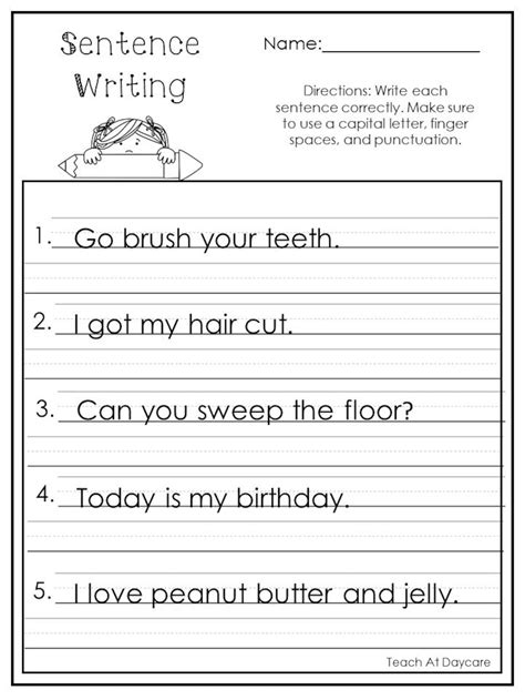 10 Printable Write The Sentence Worksheets 1st 3rd Grade Ela Etsy