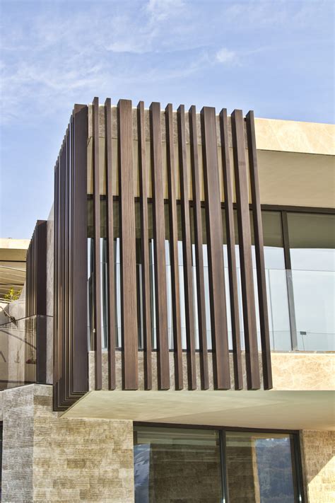 Timber Vertical Fin Cladding For Contemporary House Technowood