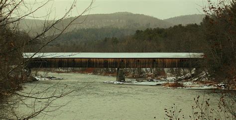 Snow Covered Covered Bridge Photograph By On The Go Candace Daniels