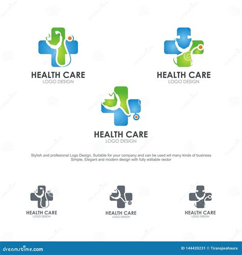 Health Care Logos With Stylish And Modern Design Stock Vector