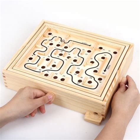 3d Maze Ball Game Montessori Wooden Labyrinth Toy — Luxenmart