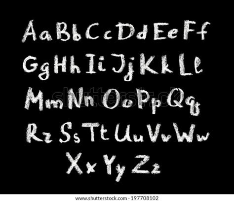 Chalk Hand Written Font English Alphabet Stock Illustration 197708102