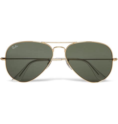 Ray Ban Aviator Gold Tone Sunglasses In Metallic For Men Lyst