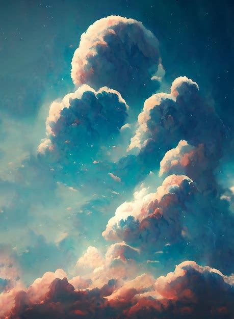 Premium Ai Image Painted Blue Sky With Clouds