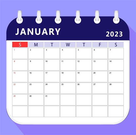 January 2023 Calendar Planner Template Vector Design 15119077 Vector