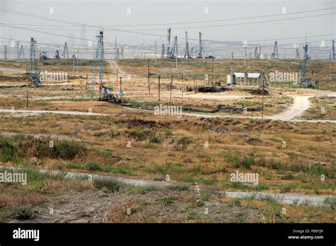 Oil Fields In Balakhani Area In The Outskirts Of Baku Azerbaijan Stock