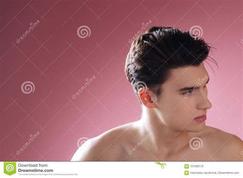 Thoughtful Male Person Turning His Head Stock Image Image Of